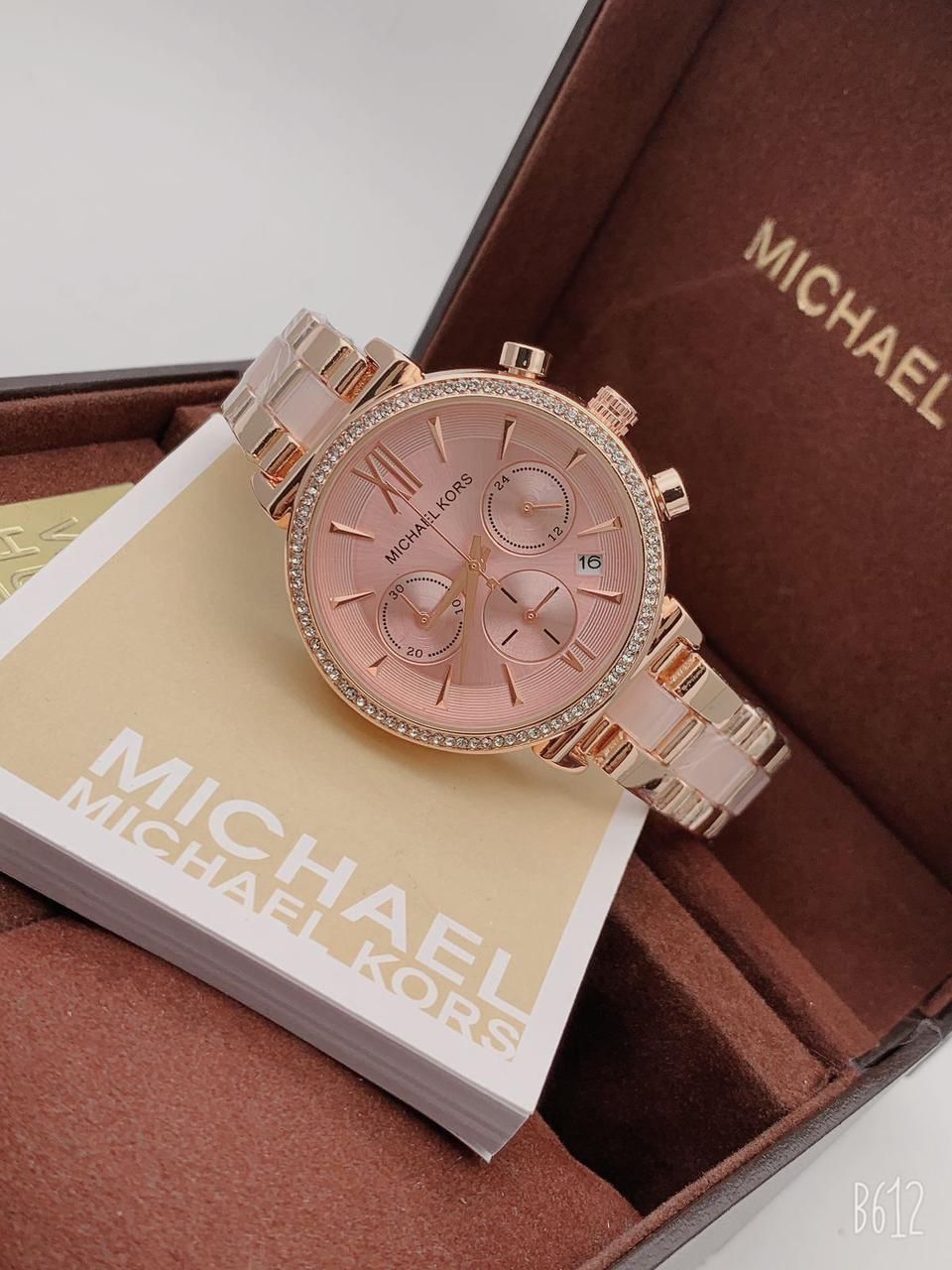 Michael Kors MK3882 For Women Luxury Pink & Gold Stylish