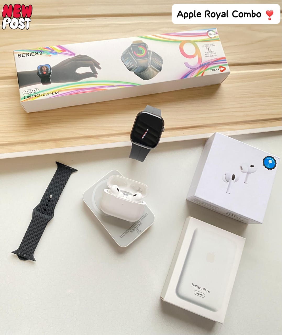 Apple Watch Series 9 And Airpods Pro 2 and Megasafe Powerbank Combo - Youth Upgrade Shop