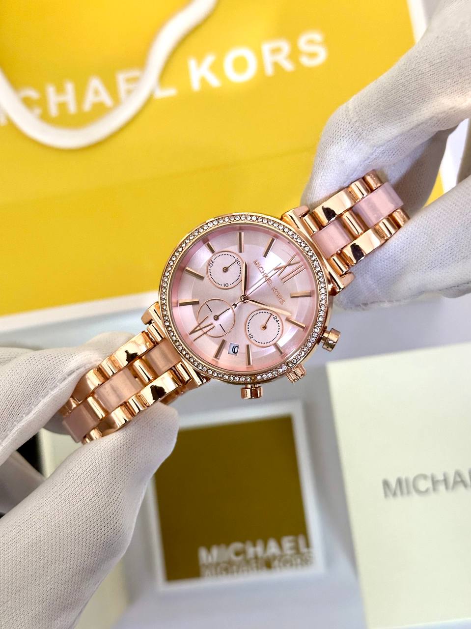 Michael Kors MK3882 For Women Luxury Pink & Gold Stylish - Youth Upgrade Shop