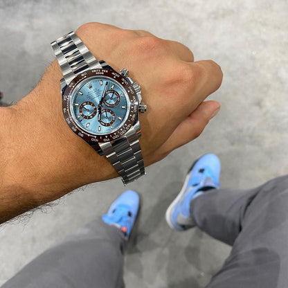 Rolex cosomograph Daytona blue dial watch with ceramic ring